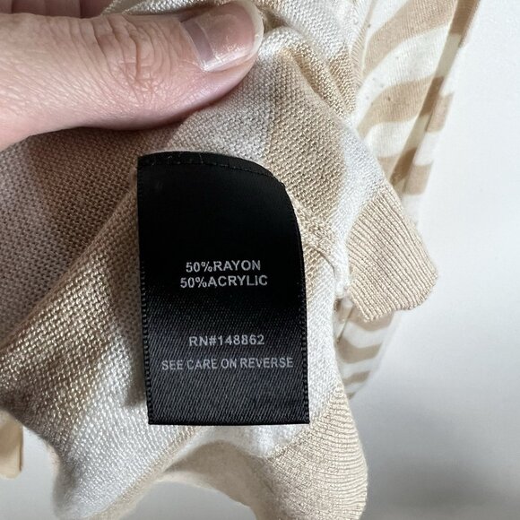 TORRID Pullover Knit Sweater Women's Size 2X Striped Cream Tan Crewneck - Picture 5 of 9